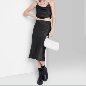 NWT wild fable satin slip midi skirt